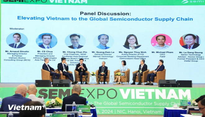 Experts agree that Vietnam is on the cusp of a major opportunity to deeply engage in the semiconductor industry (Photo: VietnamPlus) semiexpo 3.webp