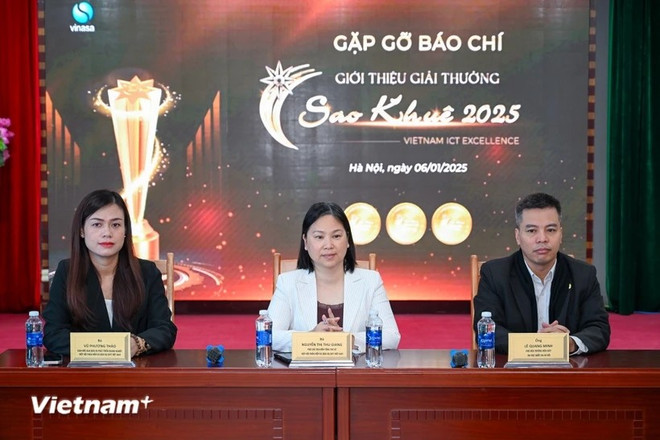 On the morning of January 6 in Hanoi, the Vietnam Software and Information Technology Services Association (VINASA) officially launched the Sao Khue Awards 2025. (Photo: Minh Son/Vietnam+) sao-khue-1.jpg