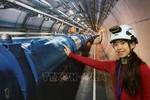 Physicist Pham Le Thu Ha, or Joni Pham, at the ATLAS system in the European Organisation for Nuclear Research (CERN). (Photo: VNA)