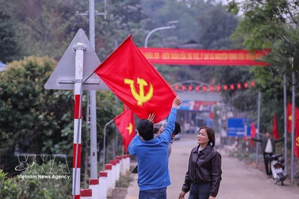 Muong Sai commune in Son La province is decorated to celebrate the election day. (Photo: VNA) 