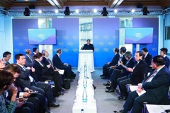 Prime Minister Pham Minh Chinh speaks at the country strategic dialogue within the framework of the 55th Annual Meeting of the World Economic Forum (WEF) in Davos, Switzerland, on January 21. (Photo: VNA)