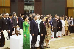 General Secretary of the Communist Party of Vietnam (CPV) Central Committee To Lam (second, left) and his spouse attend the ceremony to celebrate the 30th anniversary of Vietnam's accession to the Association of Southeast Asian Nations (ASEAN) in Jakarta, Indonesia, on March 10, 2025. (Photo: VNA)