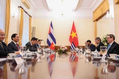 At the talks between Vietnamese Deputy Prime Minister and Minister of Foreign Affairs Bui Thanh Son (second, left) and Cuban Minister of Foreign Affairs Bruno Rodríguez Parrilla (first, right). (Photo: VNA)