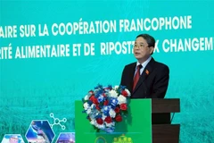 NA Vice Chairman Nguyen Duc Hai delivers a close speech at the Francophone Parliamentary Forum on sustainable agriculture, food security, and climate change adaptation in Can Tho on January 21. (Photo: VNA)