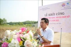 Vu Manh Hung, Chairman of Hung Nhon Group, speaks at the groundbreaking ceremony on March 29. (Photo: VNA)