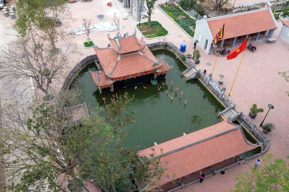 The stage for water puppetry performance in Dao Thuc village, Thuy Lam commune, Dong Anh district, Hanoi. (Photo: VNA)