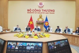 The Vietnamese delegation at the meeting. (Photo: VNA)