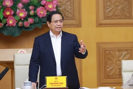 Prime Minister Pham Minh Chinh speaks at the meeting. (Photo: VNA)