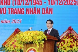 State President Luong Cuong speaks at the event marking the 80th traditional day of the armed forces of Military Region 7 (December 10, 1945 – 2025) in HCM City on December 9. (Photo: VNA)