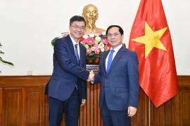 Deputy Prime Minister and Minister of Foreign Affairs Bui Thanh Son (R) and Chen Gang, Secretary of the Communist Party of China (CPC) Committee of the Guangxi Zhuang Autonomous Region. (Photo: VNA)