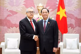 Vice Chairman of the National Assembly (NA) Tran Quang Phuong (right) and Pedro Vazquez Gonzalez, Politburo member of the Mexican Labour Party and Chairman of the Foreign Affairs Committee of the Chamber of Deputies of Mexico. (Photo: VNA)