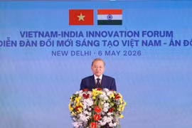 General Secretary of the Communist Party of Vietnam Central Committee and State President To Lam delivers a keynote address at the Vietnam–India Innovation Forum. (Photo: VNA)