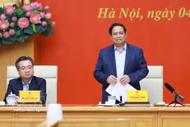Prime Minister Pham Minh Chinh, Secretary of the Government Party Committee, speaks at the event. (Photo: VNA)