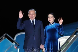 General Secretary of the Communist Party of Vietnam (CPV) Central Committee To Lam and his spouse Ngo Phuong Ly depart Hanoi on October 28 for a three-day official visit to the UK. (Photo: VNA)