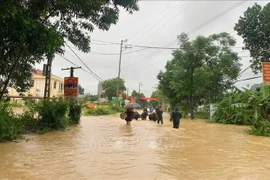 Van Nham commune in Lang Son province is heavily flooded due to the circulation of Storm No. 11. (Photo: VNA)