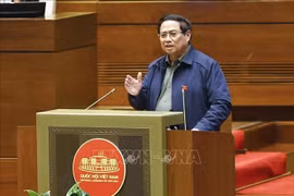 Prime Minister Pham Minh Chinh speaks at the NA discussion on October 30. (Photo: VNA)