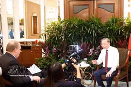General Secretary of the Communist Party of Vietnam Central Committee and State President To Lam grants an interview with Reuters. (Photo: VNA)