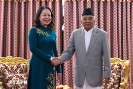Vice State President Vo Thi Anh Xuan meets with Nepali President Ram Chandra Poudel. (Photo: VNA)