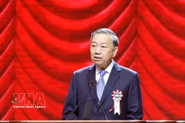 Party General Secretary and State President To Lam speaks at the ceremony marking the 120th anniversary of Vietnam National University, Hanoi (May 16, 1906 –2026). (Photo: VNA)