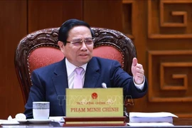 Prime Minister Pham Minh Chinh speaks at the meeting on Government restructuring in Hanoi on January 13. (Photo: VNA)