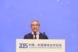 Deputy Minister of Culture, Sports and Tourism Phan Tam speaks at a plenary session on digital transformation and AI in journalism, held as part of the annual ASEAN-China media cooperation forum in Henan province, China, on May 25. (Photo: VNA)