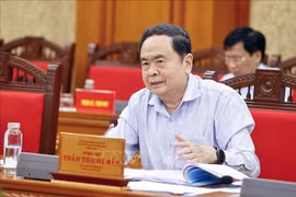 NA Chairman Tran Thanh Man at the working session(Photo: VNA)