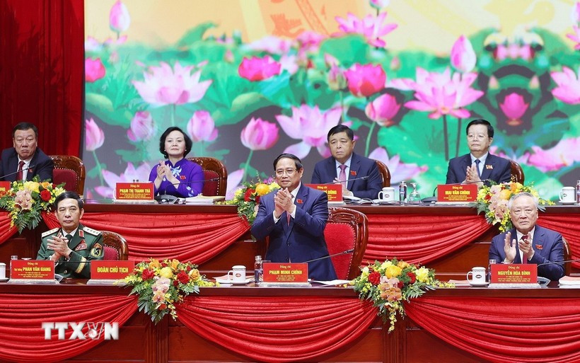 The Presidium of the first Congress of the Government Party Organisation for the 2025-2030 tenure. (Photo: VNA)