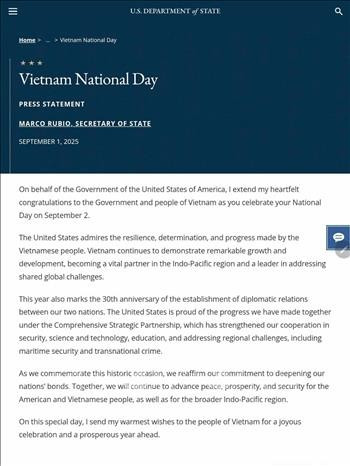 A screenshot of the press statement.