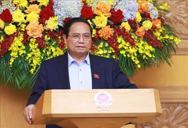 PM Pham Minh Chinh speaks at the session (Photo: VNA) pm-private-sector-vna-2.jpg