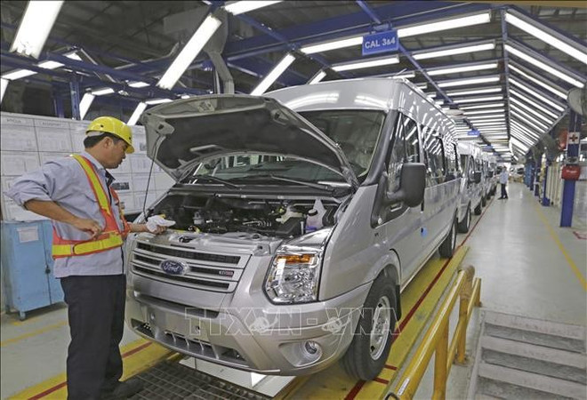 Passenger car production at Ford Hai Duong auto plant. (Photo: VNA)