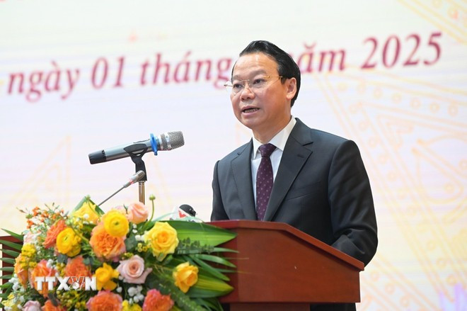 Minister of Agriculture and Environment Do Duc Duy speaks at the launching ceremony. (Photo: VNA) bo-truong-do-duc-duy.jpg