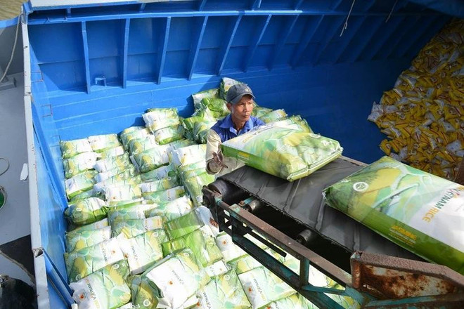 Rice processing for export (Photo: VNA) gao-loc-troi.jpg