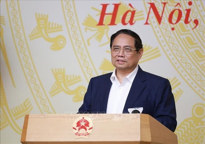 PM Pham Minh Chinh speaks at the event (Photo: VNA)