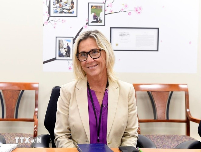 Deputy Assistant Secretary for International Tax Affairs at the US Department of the Treasury Rebecca Burch. (Photo: VNA) hiep-dinh-tranh-danh-thue-hai-lan-8032397.jpg