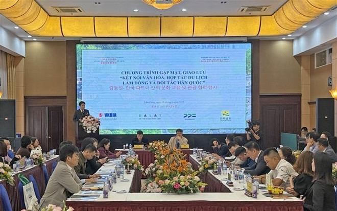 An overview of the networking event in Da Lat city on June 6. (Photo: VNA) doi-tac-han-quoc.jpg