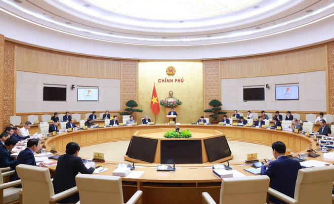 A government monthly law-making session in April 2025. (Photo: VNA) hopchinhphu.jpg