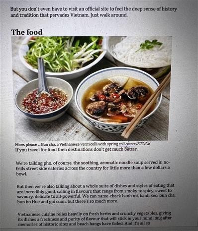 Many Vietnamese dishes have gained international fame. (Photo: Screenshot) vietnam.jpg