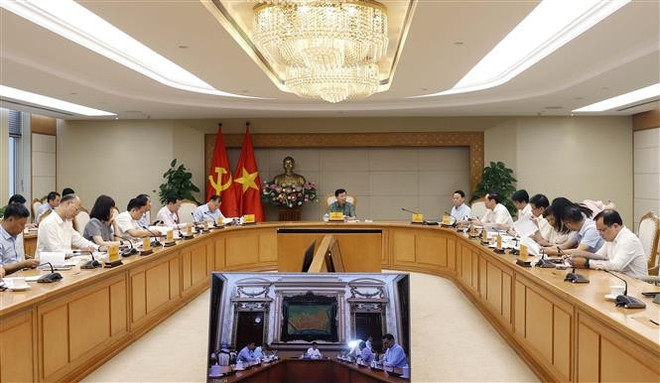 An overview of the meeting (Photo: VNA) vna-potal-tang-cuong-hieu-luc-hieu-qua-thuc-thi-chinh-sach-phap-luat-giai-quyet-tinh-trang-o-nhiem-moi-truong-8046197.jpg
