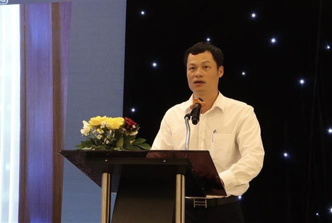 Do Quoc Hung, Deputy Director of the Department of Overseas Markets, speaks at the event. (Photo: VNA) vna-potal-hoi-thao-thi-truong-halal-tai-khu-vuc-gcc-va-nam-a-co-hoi-va-thach-thuc-cho-doanh-nghiep-8148576.jpg