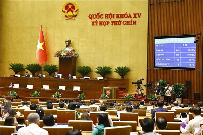 Lawmakers at the ongoing 9th session of the 15th National Assembly. (Photo: VNA) uuid676c519f-aa5c-4b4d-97af-2b5bd858a5b7code001library1type1mode1loctruecaptrue.jpg