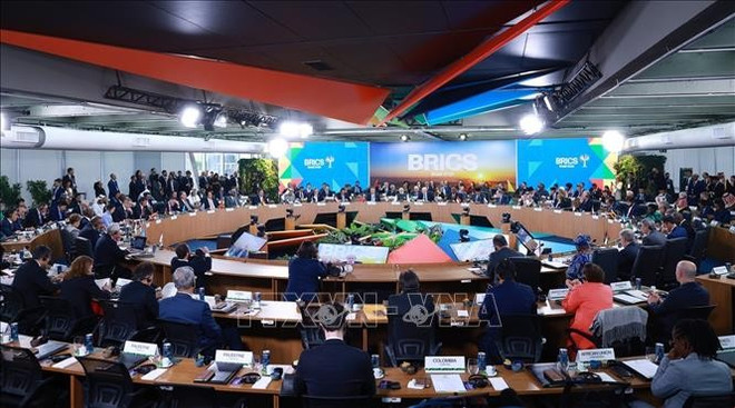 An overview of the high-level session held on July 7 on environment, COP30 and global health as part of the expanded BRICS Summit 2025 in Rio de Janeiro (Photo: VNA) uuid848ad9d1-a8a2-4427-b6a2-4052be410a63code001library1type1mode1loctruecaptrue.jpg