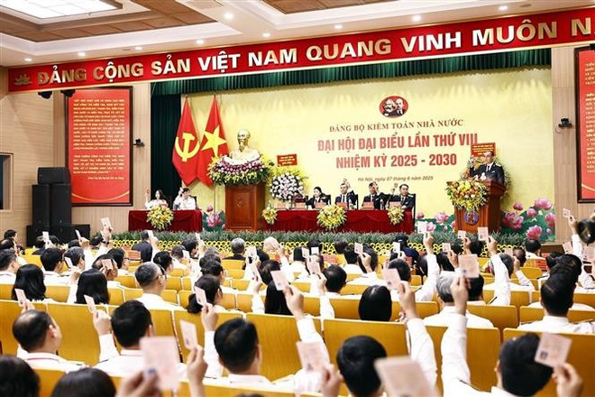 A view of the 8th Party Congress of the State Audit Office of Vietnam on June 7. (Photo: VNA) A view of the 8th Party Congress of the State Audit Office of Vietnam on June 7. (Photo: VNA)