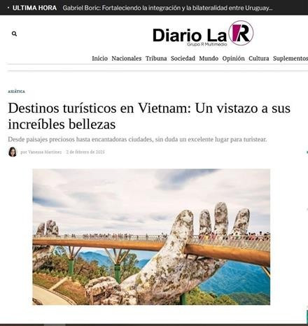 Uruguay’s Diario LaR dedicates an article in its Asia section to promoting Vietnamese tourism (Photo: VNA)