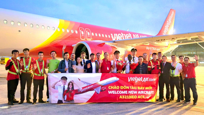 Vietjet welcomes an additional state-of-the-art A321neo ACF (Airbus Cabin Flex) aircraft. (Photo: Vietjet Air)