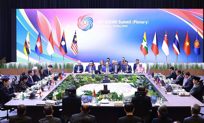 A view of the plenary session of the 46th ASEAN Summit in Kuala Lumpur, Malaysia on May 26 morning. (Photo: VNA) pm3.jpg