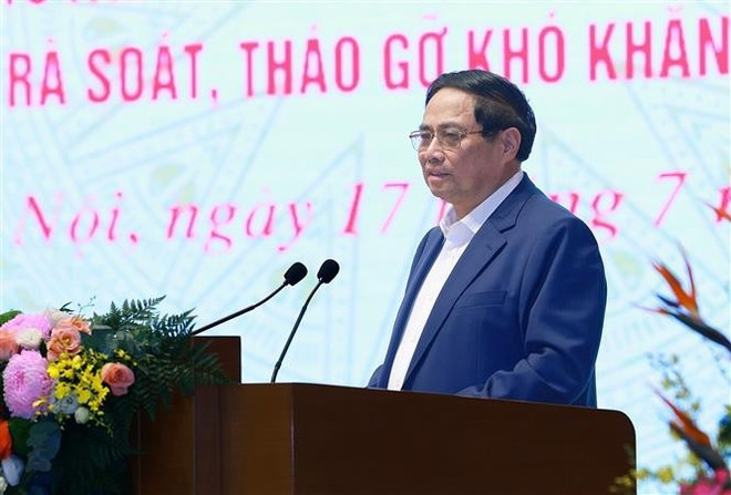 PM Pham Minh Chinh speaks at the event (Photo: VNA) pm.jpg