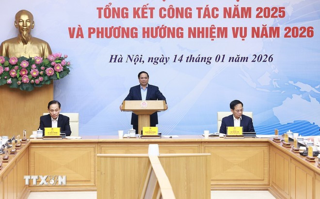 Prime Minister Pham Minh Chinh chairs meeting of National Steering Committee for International Integration. (Photo: VNA)