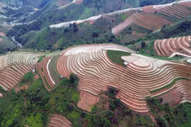 Northwestern terraced fields in the season of pouring water