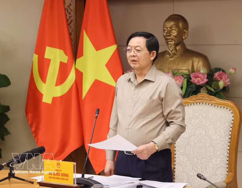 Deputy Prime Minister Ho Quoc Dung speaks at the 36th meeting of the National Steering Committee for IUU Fishing Prevention and Control and Sustainable Fisheries Development in Hanoi on October 13. (Photo: VNA)