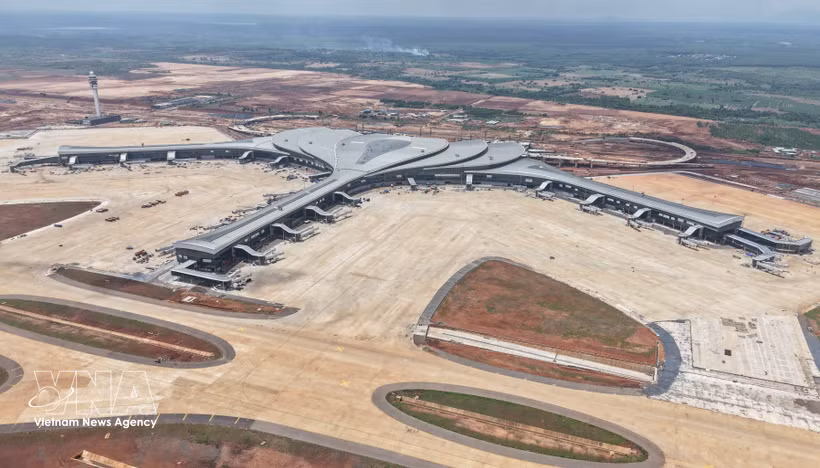 The construction site of Long Thanh International Airport in July 2026. (Photo: VNA)